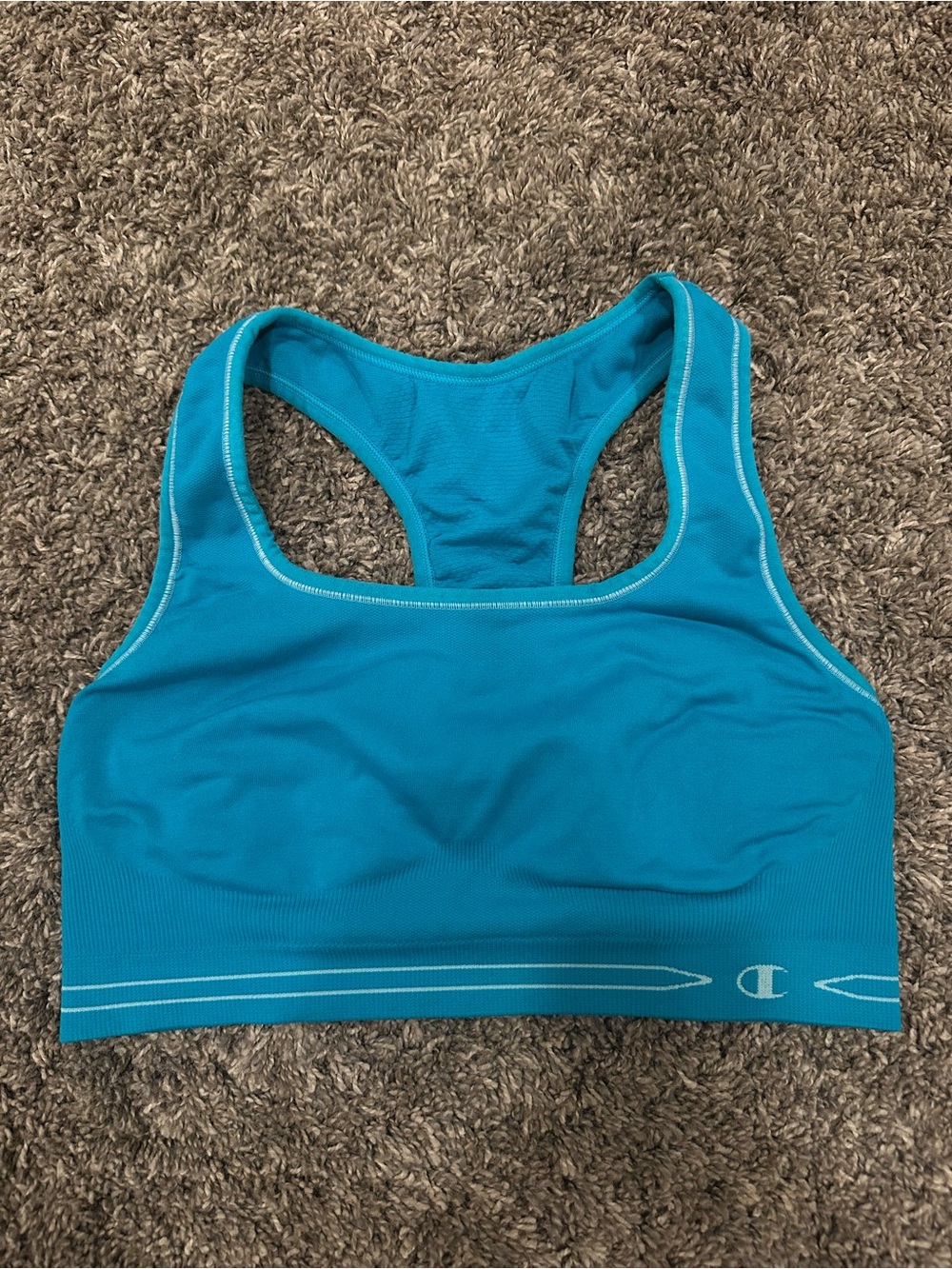 Champion Teal Seamless Racerback Sports Bra